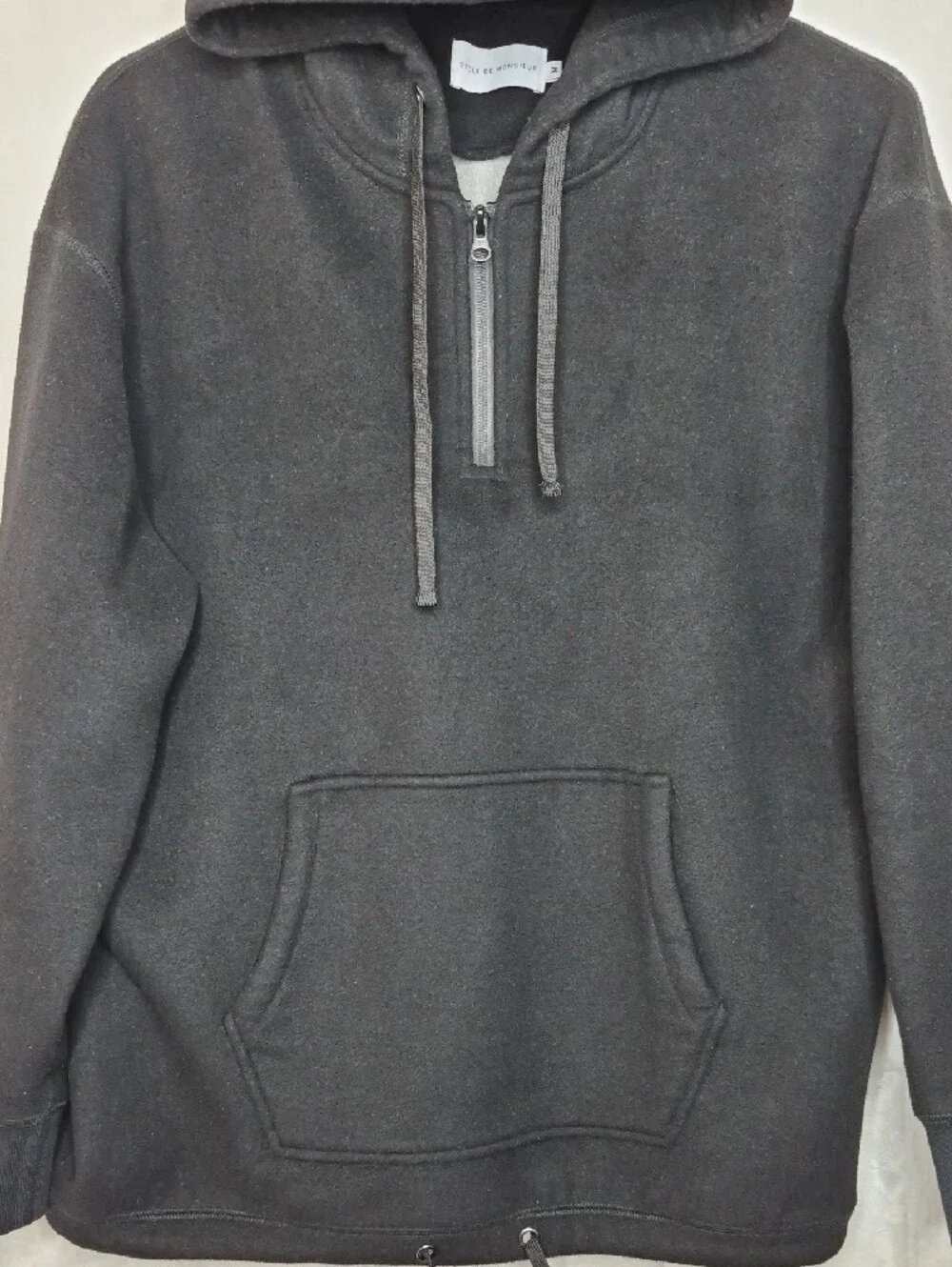 Drôle de Monsieur Wool‎ Blend Qtr Zip Drawstring Hoodie M